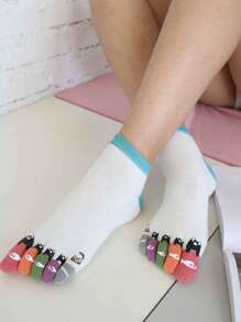 Calcetines de mujer y niña personalizados con dedos separados, calcetines para zuecos, calcetines con estampado de animales, calcetines de estilo, calcetines deportivos, calcetines de longitud media, calcetines suaves de mujer, calcetines de tela de mujer, calcetines lindos, calcetines de niña, calcetines holgados, calcetines de moda