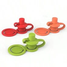 MYLOLF 3/6 Tapas reutilizables para botellas, tapas de botellas de agua de silicona - Con asa de silicona, adecuadas para botellas de tamaño estándar (28 mm/1.1 pulgadas), a prueba de fugas, se ajusta a la mayoría de las botellas, para usar en actividades al aire libre, lavar a mano, fácil de llevar al aire libre | Accesorio para vajilla