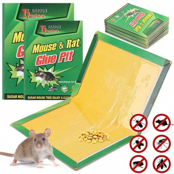 5 Pack Large Mouse Glue Traps, Super Sticky Adhesive Glue Pad Board Traps For Mice Rats Catches House Indoor Outdoor