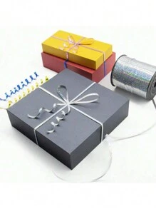 1 卷 250 码全息黑色卷曲丝带 - 闪亮金属卷曲丝带，防水塑料礼品包装丝带，用于礼品包装、气球绳、婚礼、生日、圣诞节 - 金属闪亮丝带，用于花束和鲜花包装纸 - 彩色 - 查看 5