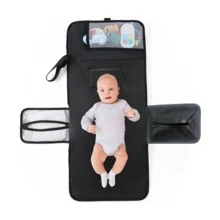 Colchoneta cambiador portátil, estación de cambio de pañales de viaje extraíble con bolsillo para toallitas, gran regalo para baby shower de recién nacidos, niñas y niños pequeños