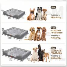 Gimars Orthopedic Egg Foam Ultra Soft Dog Beds For Large Dog Waterproof High Supportive Bolsters With Easy Clean Removable Washable Pet Beds Cover For Large Medium Small & Aging Dogs - 灰色 - 查看 2