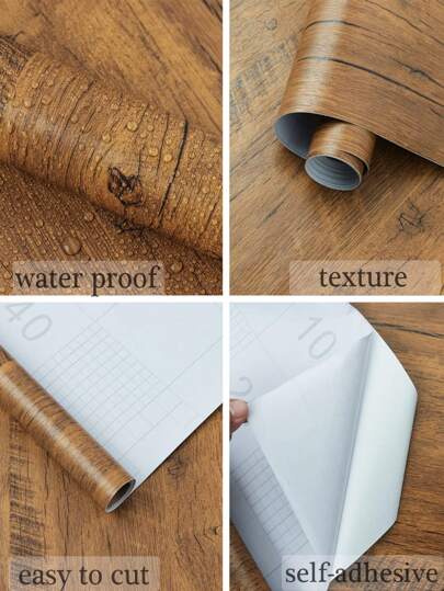 Roll 80cm Width Wood Grain PVC Wallpaper Door Wardrobe Cupboard Tafel Furniture Waterproof Self Adhesive Stickers Home Film Birthday Graduation Wand Paper Room Sticker Kitchen view 6