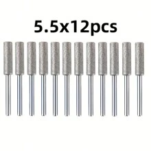 12pcs/18pcs Rhinestone Polishing Head, 4/4.8/5.5mm Chainsaw Chain Grinding Bits For Handheld Chainsaw, Wood Saw And Electric Nail File, Tool Accessories