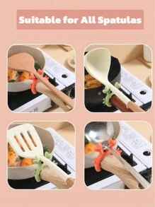 1pc Silicone Spatula Holder, Crab Shaped Kitchen Stove Splash Guard Ladle Stand, Cooking Utensil Organizer Rack, Movable Pot/Ladle Shelf, Suitable For Most Pots & Ladles
