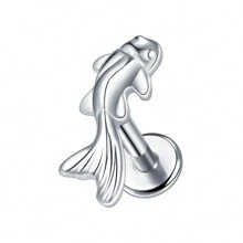 SWANJO 1 pieza Pendiente de cartílago de pez lindo de titanio con rosca interior para tragus y helix - TC323 - Ver 9