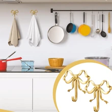 Gold Bow Hook For Wall Decor, Bowknot Brass Hook Wall Hooks For Hanging, Creative New Hook, Nordic Retro Clothes Hook, Gold Coat Hooks Wall Peg Hook