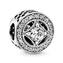1 Stück Silbernes, süßes Tier, Schneeflocke, Liebesgeschenk für Mama am Valentinstag, Schleife, Hase, Rose, Überraschungsgeschenk passend für originalen Armband Charm, weibliches Email Handwerks Schmuckgeschenk - Silber - Übersicht 14