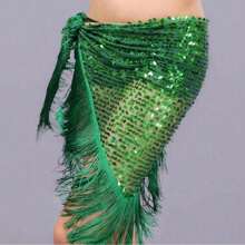 Cinturón de danza del vientre con flecos y lentejuelas para adultos, pañuelo para la cadera, disfraces orientales para mujeres, accesorios de danza del vientre, atuendo de baile de sirena oriental