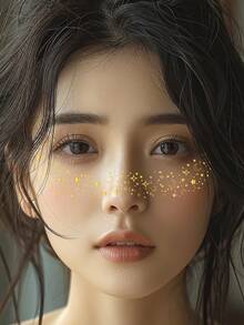 6pcs Golden Butterfly, Heart, Star & Dot Realistic Temporary Tattoos, Easy To Apply & Remove, Waterproof & Sweat-Proof, Lasting 3-5 Days, Suitable For Festivals, Parties & Masquerade