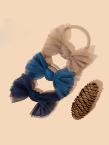 6件/12件跨境新款欧美风格儿童发饰网眼手工蝴蝶结头带婴儿弹力尼龙发带适合日常佩戴