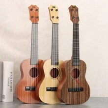 1PC Kids Toy Classical Ukulele Guitar Musical Instrument, ABS Plastic Material, BrownTeach Little Kids Basic Rhythm, Strumming And Other Musical Skills. Encourage Kids To Develop Auditory And Creative Skills, Made Of Abs Plastic Material.