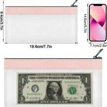 2 Pcs Money Bag, 7.7x3.7 Inch Money Pouch With Zipper For Cash,Bank Bags, Money Folder,Cash Holder For Coins,Cosmetics,Bills,Tool Etc. Back To School,Back To School,School Supplies