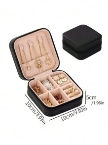 Black Jewelry Box, Mini Jewelry Box, Travel Jewelry Storage Box, Suitable For Earrings, Necklaces, Jewelry Accessories Box, Wedding Decoration Storage Container Wedding, Jewelry Storage Box