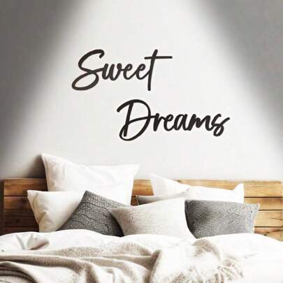 2 STÜCKE/SET Schlafzimmer Schild "Sweet Dreams", Verwirkliche deine Träume, Sweet Dreams Metallwandkunst, Heimdekoration, Raumdekoration, Wanddekoration