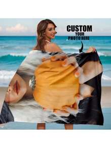 1 pièce de serviette de plage personnalisée avec teinture tie-dye et nom, super absorbante et séchage rapide, plaid de plage personnalisé, convient pour la natation, le camping, les voyages, un indispensable essentiel d'été pour la plage, décoration de salle de bain