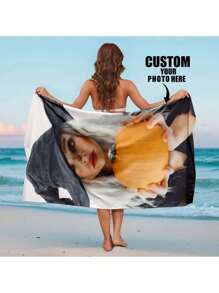 1 pièce de serviette de plage personnalisée avec teinture tie-dye et nom, super absorbante et séchage rapide, plaid de plage personnalisé, convient pour la natation, le camping, les voyages, un indispensable essentiel d'été pour la plage, décoration de salle de bain