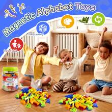 78 件磁性字母数字字母表塑料 ABC 123 冰箱贴用于词汇教育玩具套装学龄前学习拼写计数包括大写小写数学符号适合幼儿 - 彩色 - 查看 5