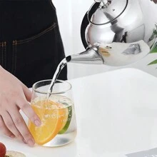 1pc Stainless Steel Thickened Teapot/Coffee Pot With Filter, Suitable For Brewing Tea, Coffee, Milk, Juice, Ideal For Outdoor, Wedding, Party, Gift, Birthday, Christmas And Other Occasions - Multicolor - View 8
