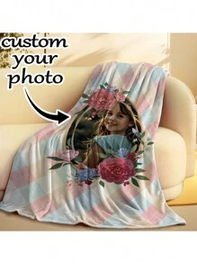 1pc Custom Cute Garland Blanket, Personalized Soft And Comfortable Blanket, Personalized Gift, Birthday Custom Gift Blanket