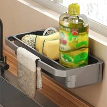 Kitchen Sink Organizer Drain Rack Self-Draining Shelf Sponge Holder Dishcloth Faucet Storage Soap Drainer Kitchen Accessories