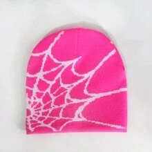 1pc Men's Spider Web Knitted Hat, European & American Y2K Design, Suitable For Halloween, Acrylic Warm Cap For Daily Wear, Autumn/Winter Beanie Fall Outfit - Spider Web Pattern - View 20