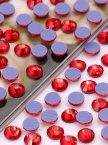 1440pcs/Bag SS12 Multi Color Glass Strass Stone Flatback Hotfix Rhinestones With Glue , 3mm Round Flat Back Hotfix Rhinestone For Clothing Shoes Hats Decoration - SS12(1440pcs/bag) - View 14