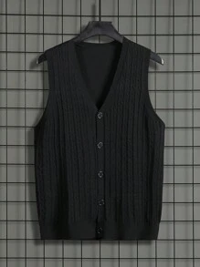 Gilet in stile coreano lavorato a maglia per uomo, cardigan smanicato, adatto per primavera, autunno e inverno
