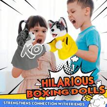 Kung Fu Husky Punching Dog Puppet Boxing Puppets Animal Toy Childrens Game Prank Toy Hand Puppets For Kids Teens Adults Birthday Party Toys For Boys Girls - Yellow - View 2