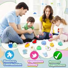 118Pcs Mochi Squishy Toys, Kawaii Squishies, Mini Fidget Toys Bulk , Party Favors Class Prizes Valentines Day Easter Egg Fillers, Christmas Goodies Bag Stuffers (Random)