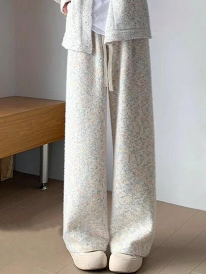 白糯米休闲高腰宽松阔腿裤小个子女士春秋新款