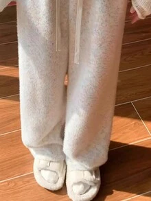 白糯米休闲高腰宽松阔腿裤小个子女士春秋新款 - 彩虹點 - 查看 2