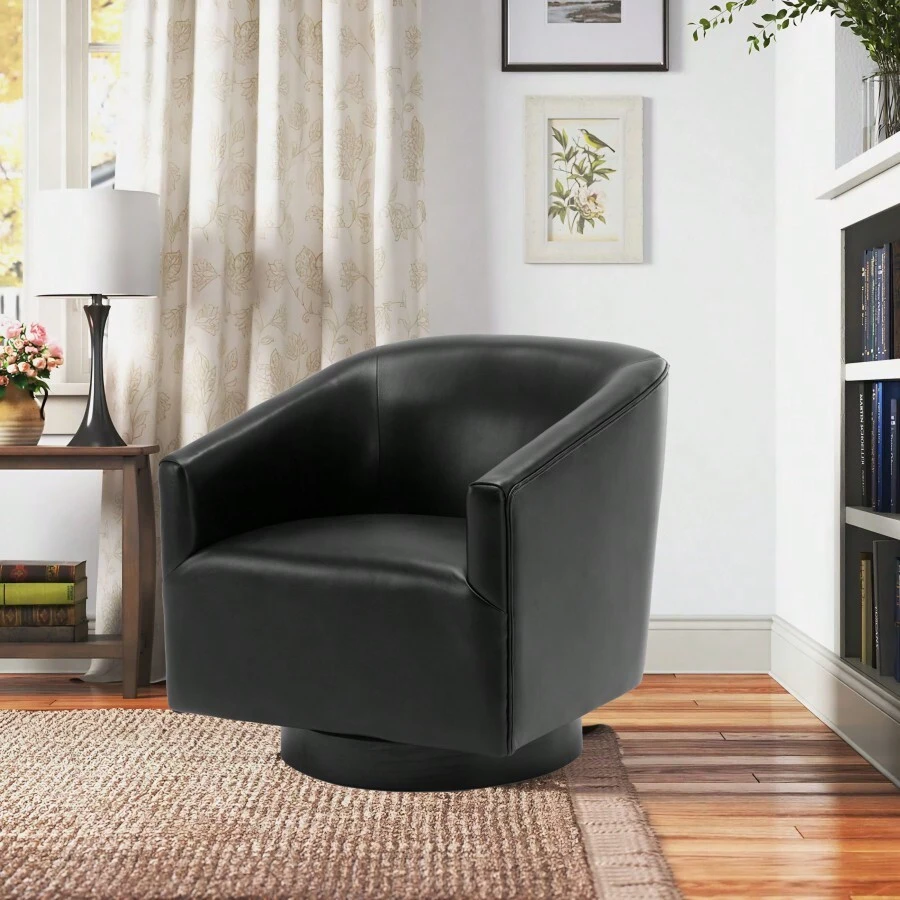 Garland Black Wood Base Swivel Chair - 彩色 - 查看 1