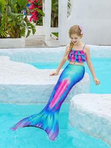 Girls Mermaid Costume Princess Dress Up Mermaid Gift For Girls 3-12 Year Old - Navy Blue - View 6