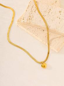 MONALLY 1 件 18K 镀金时尚不锈钢心形吊坠项链，适合女士日常装饰便宜物品情人节女士珠宝日常佩戴、妈妈、母亲、母亲节、礼物