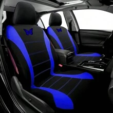 9 Pcs Car Seat Covers, Universal Seat Cushions Compatible With Airbags Accessories. Easy To Remove And Disassemble Easy To Clean. Comfortable And Breathable, Protect The Seat Easy To Become Beautiful. Universal Fit For Most Cars, Trucks, SUVs Or . - 藍色 - 查看 2