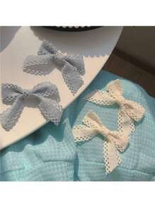 4pcs Ladies' Fabric Bow Hair Clips, Designed For Bangs, Flyaways, Delicate & Sweet Hair Accessories For Daily Use - Multicolor - View 9