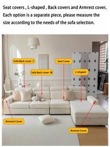 1pc All Season Chenille Jacquard Anti-Slip Sofa Seat Cushion Cover, Soft & Skin-Friendly, Pet-Proof, Elastic Couch Cover, Suitable For L-Shaped And 1/2/3/4 Seater Sofas In Living Room, Minimalist Modern Style, Spring/Autumn