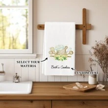 1Pc Custom Text Kitchen Towel Kitchen Utensils Floral Custom Towel Farmhouse Dish Towel Kitchen Dishwashing Hand Tea Towel Kitchen Drying Dish Towel For Kitchen Restaurant Dining Table