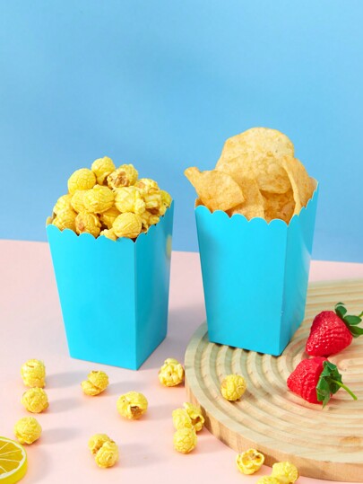 10/24 حاوية طعام باللون الأزرق، صناديق لرقائق البطاطس، أكواب للفشار، صناديق للفشار، ديكور لحفلات عيد الميلاد وأجواء السهرة المنزلية مع مربعات للوجبات الخفيفة، مناسبة لصناديق الغداء، الخبز والمعجنات، وصناديق البرجر في المطاعم