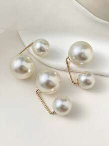 2 Sweaters, Scarves And Hats Clip Neckline Brooches, Faux Pearl Brooches For Women And Girls, Fashion Decorative Pins For Clothes, Jackets And Pants Birthday