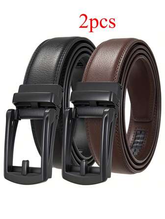 2pcs Men's Formal Belt, Automatic Buckle Belt, Fully Equipped, Suitable For Husbands, Men, And Family Members' Daily Life And Formal Occasions Summer, School Casual, Business, Boyfriend Husband Father Dad Men Gift, Daily Wear, Fashion, Teen, Outdoor, Vacation, Athletic, Travel, Street, Boho, Vintage Fall, Autumn, Halloween Autumn-Winter Accessories,Suitable For Teens, Youth,Men,Casual, Outdoor, Athletic, Vacation, Graduation Gifts, Birthday, Daily Wear