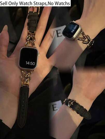 1 pieza Correa de negro compatible para Bands de 40, 41, 42, 44, 45 y 49 mm, compatible con Ultra, 9, SE, 8, 7, 6, 5, 4, 3, 2 y 1 Series, accesorios de moda y personalizados para