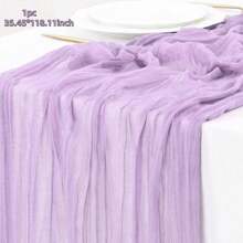 1/2pcs 90*180/300/400cm Red Bohemian Style Sheer Fabric Table Runners, Suitable For Party, Dining Table Decor, Valentine's Day, New Year, Engagement, Wedding, Shower, Birthday (Multiple Colors)