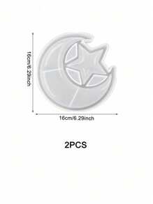 1 个星月硅胶模具，适用于制作蜡烛、蜡熔和零食托盘 - 彩色 - 查看 9