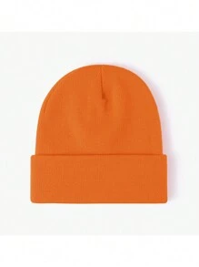 1pc Personalized Embroidered Knitted Hat, Custom Text Logo Solid Color Elastic Winter Beanie, Outdoor Autumn Winter Warm Essential Accessory, Gifts For Her - L - View 22