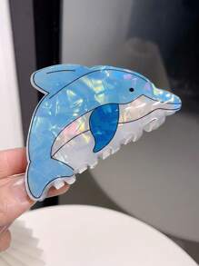 1 件女士发夹 - 海洋系列醋酸纤维小众设计海豚、鲸鱼、发夹，2025 新款发饰 - 彩色 - 查看 7