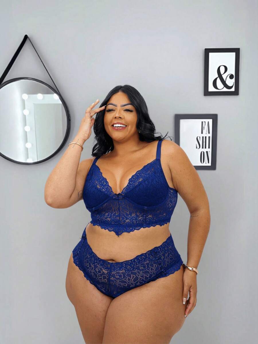 Conjuntos De Brasieres Y Ropa Interior De Talla Grande - Agua verde azul - Ver 1
