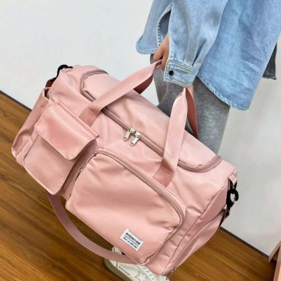 Bags Travel Bag Multifunctional Foldable Large Capacity Waterproof Travel Bag Travel Bag SUITCASE BAG 8206 - Coral Pink - View 1