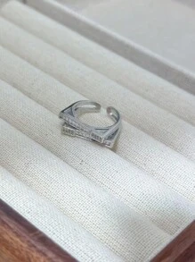 1pc Women's Cat Ear Irregularly Shaped Copper Zirconia Ring - Cat Ears - View 7